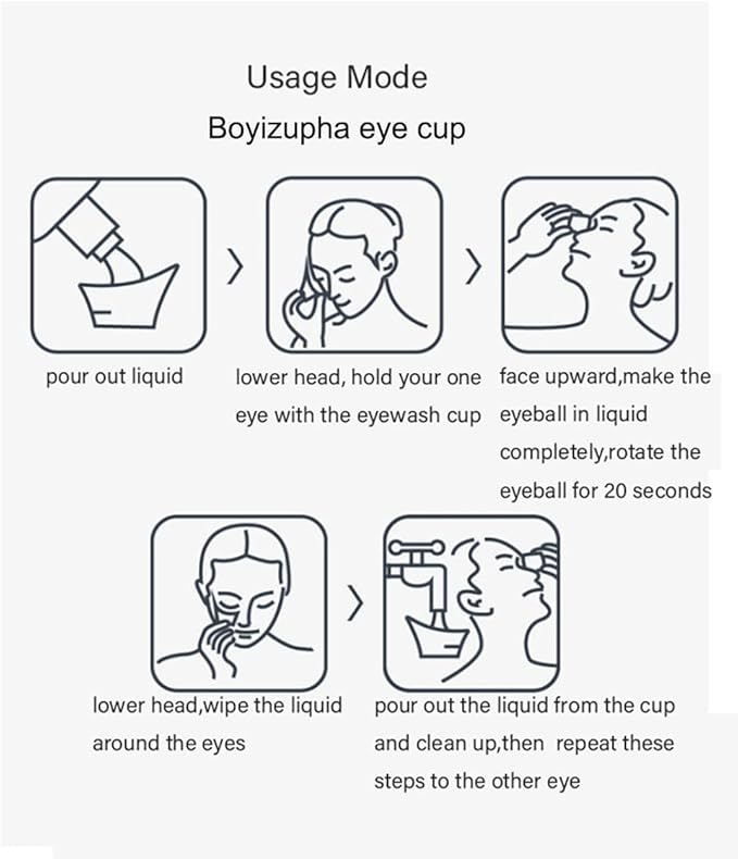 Boyizupha® 2 Pcs Silicone Eye Wash Cups for Eye Rinse,Cleansing with 1 Storage Container