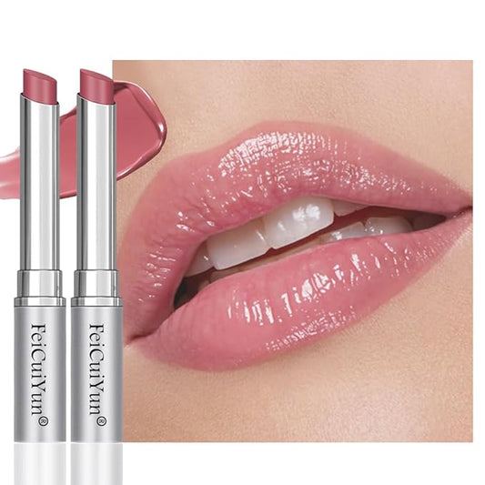 2Pcs Pink Honey Tinted Lip Stain Lip Balm Lip Gloss Lipstick, Sheer Hydrating Lip Stains Tint, Moisturizing Lip Color for All Skin Tones, Nourishing Lip Balm with a Hint of Natural Black Cherry Tint
