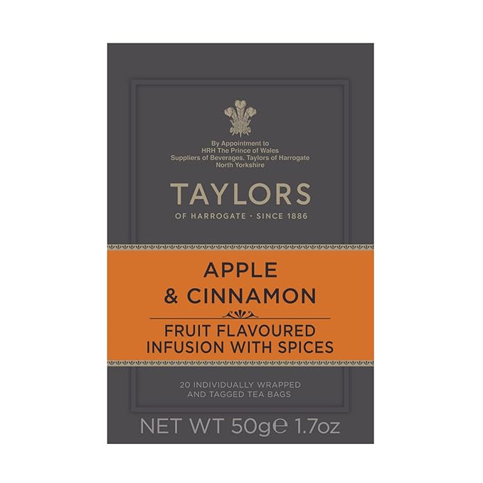 Taylors of Harrogate Apple & Cinnamon Herbal Tea, 20 Count (Pack of 6)