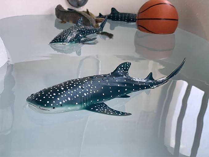 Gemini&Genius Great White Shark and Whale Shark Action Figure Set Soft Rubber Ocean Sea Animal Marine Animal Model Toys for Kids Swimming, Beach, Bath, Role Playing