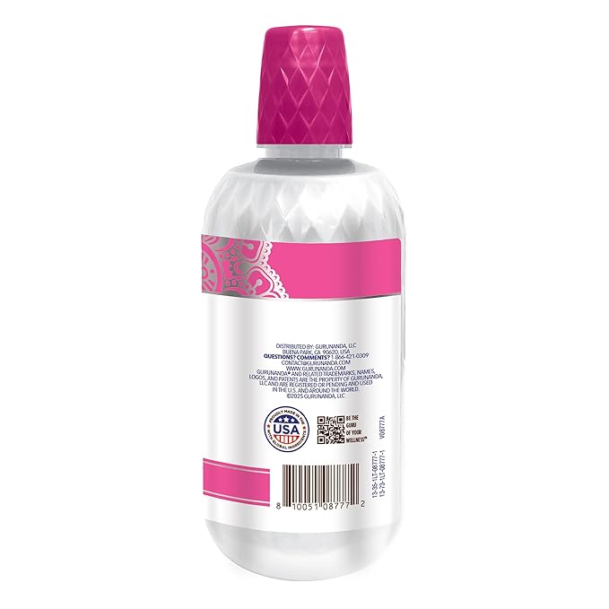 GuruNanda Alcohol-Free Mouthwash, Unflavored & Unsweetened, Gentle on Sensitive Mouths, 12-Hour Fresh Breath, No Artificial Additives, Made in The USA, 33.8oz