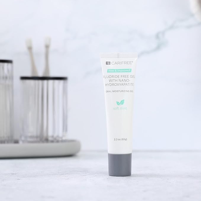 CariFree Fluoride Free Gel Soft Mint Flavor, Neutralizes pH, Freshens Breath and Moistens Mouth, Dentist Recommended for Oral Care, Toothpaste Replacement 2.3 Ounce (Pack of 4)