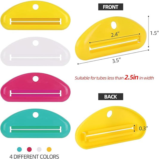8Pcs Toothpaste Tube Squeezer Dispenser for Toothpaste Cream Cosmetics and Paint (Colorful)