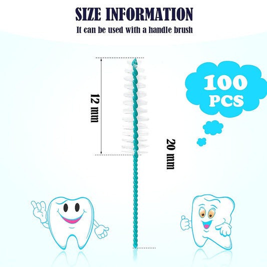 Interdental Brush Soft Dental Picks Tooth Floss Interdental Brush Betweens Refills White Refills for Tooth Cleaning(Tight,100 Pieces)