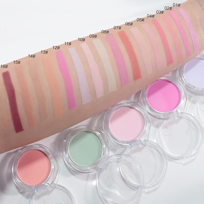 Matte Powder Blush for Cheeks – Long Lasting Natural Face Blusher Makeup, Lightweight Blendable Cheek Color for Women, Vegan & Cruelty-Free – #09 Light Cyan Green