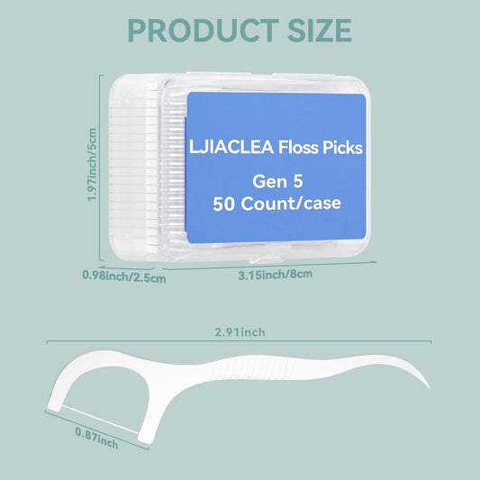 Dental Floss Picks with Built-in Toothpicks 500 Count White Non-Breakable Flossers Bulk 10 Travel Cases Family Pack for Deep Cleaning Plaque Removal and Gingiva Protection Gen 5