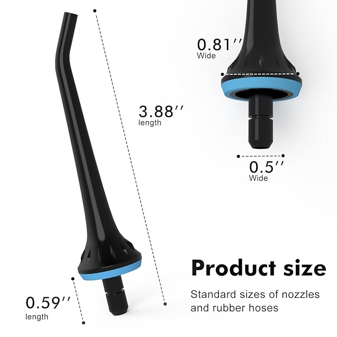 Replacement Tips for Oralfree,Nicwell,Nicefeel,COSLUS,Mospro,Zerhunt,McNaval Water Flosser, Replacement Heads Oral Irrigator Jet Tip Nozzel,Blcak（3 Pack）