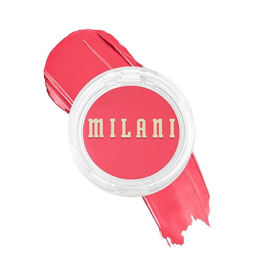 Milani Blush Makeup – Cheek Kiss Cream Blush for Cheeks, Buildable Cream-to-Gel Blusher & Lip Tint, Dewy Natural Color, Hydrating - Coral Crush