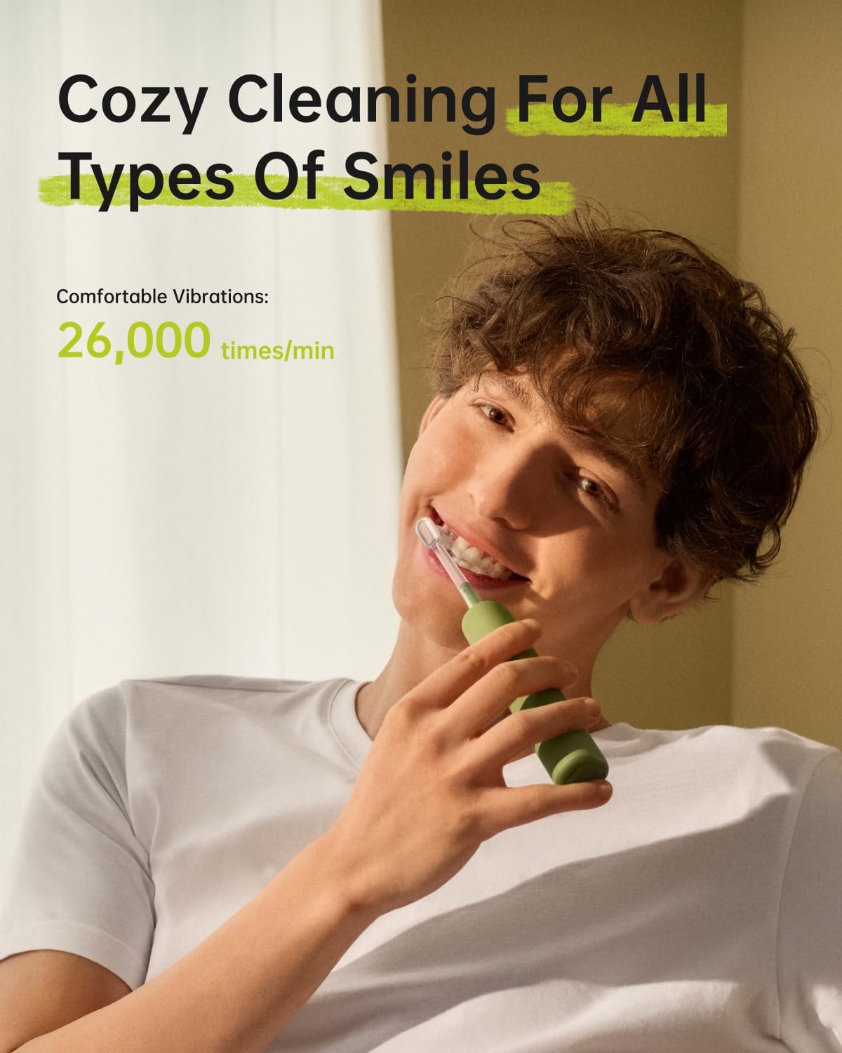 Laifen Wave Special Electric Toothbrush, New 2025 Version Oscillation & Vibration Sonic Electric Toothbrush for Adults with App, 2 Brush Heads, IP68 Waterproof Travel Powered Toothbrush (Meadow Green)