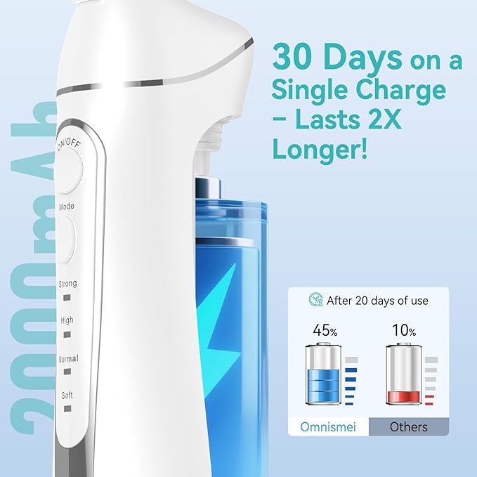 Water Dental Flossers for Teeth，300ML Cordless Portable Electric Water Flosser, 4 Modes Oral Irrigator, Waterproof Rechargeable Water Floss for Deep Cleaning,Plaque Remover,Braces Home Travel Use