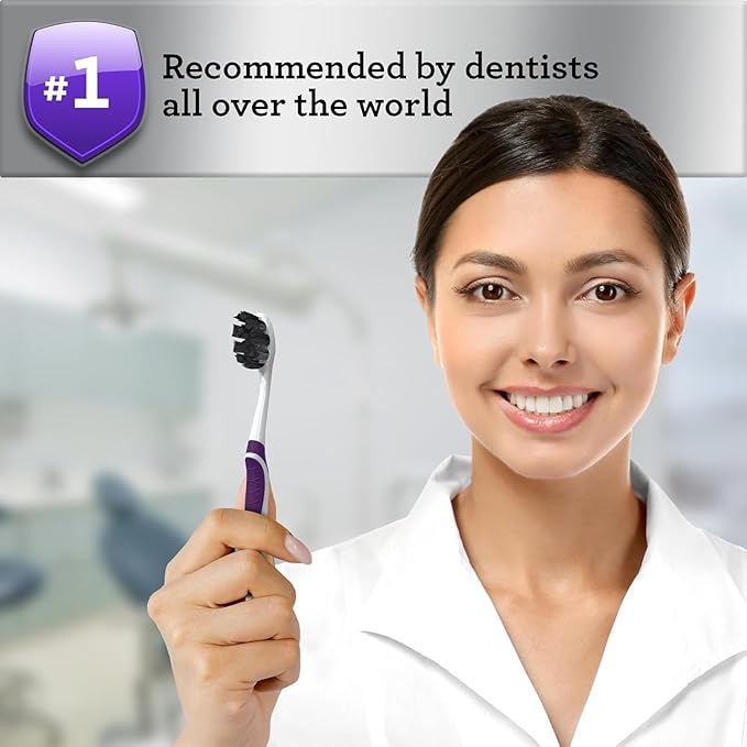 GuruNanda Butter on Gums Charcoal Toothbrush - 8,000+ Softex Bristles for Sensitive Teeth & Gums, Aids in Teeth Whitening, Extra Soft (2 Count)