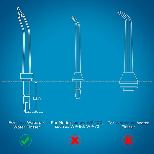 Replacement Heads for Waterpik, Replacement Picks for Water Pik Water Flosser (6 Periodontal Tips)