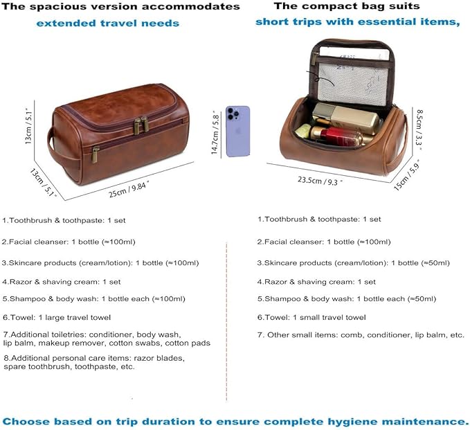 Personalized Small Toiletry Bag for Men, Minimalist Travel Toiletry Organizer Dopp Kit Water-resistant Shaving Bag for Toiletries Accessories, Door Room Essentials, Ideal Chrismas Gifts For Men