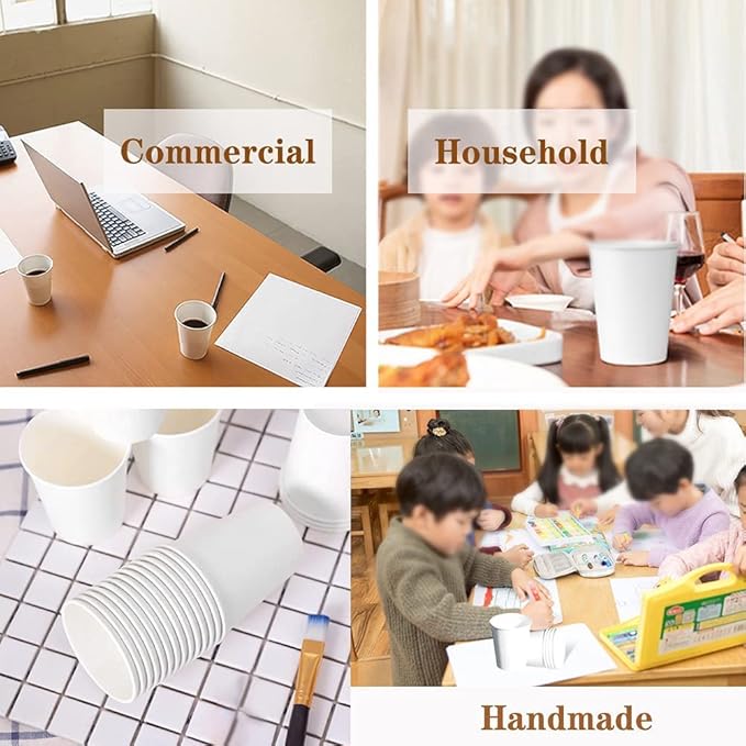 200 Pack 3 oz White Paper Cups, Bathroom Cups Disposable, Moushwash Cups for Snack Water, Juice, Candy Ideal for Party Bathroom and Office