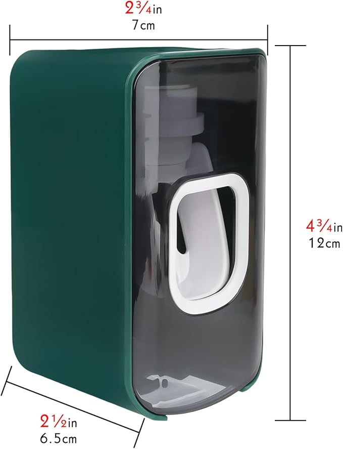 2 Slot Toothbrush Holder and Toothpaste Dispenser Wall Mounted, Automatic Toothpaste Squeezer, 2 in 1 Tooth Brush Toothpaste Organizer for Shower (Green 2Pack)