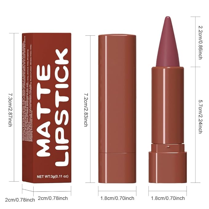 evpct Deep Mauve Gradient Matte Lipstick Lip Liner Crayon Combo Pencil Set for Women Long Lasting Waterproof, Mauve Rose Matte Cream Lip Liner and Lipstick Combo Makeup, Flawless Gradual Ombre Effect