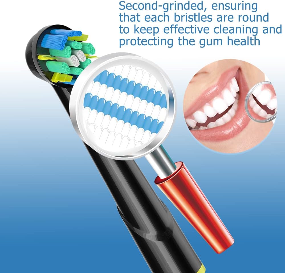 Replacement Heads Compatible with Oral B Electric Toothbrush, 16 Pcs Toothbrush Heads for Oral-b Braun Refill Pro 1000 2000 3000 500 Vitality Genius x (Black)