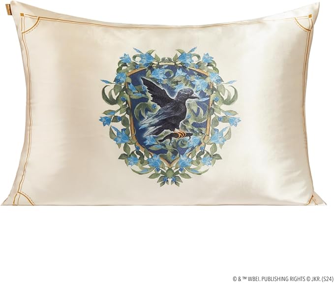Kitsch x Harry Potter Ravenclaw Satin Pillowcase w/Zipper for Hair & Skin - Double-Sided, Softer Than Silk, Wrinkle-Free, Machine Washable, Frizz Control, Breakout Prevention - Queen/Standard (19x26)