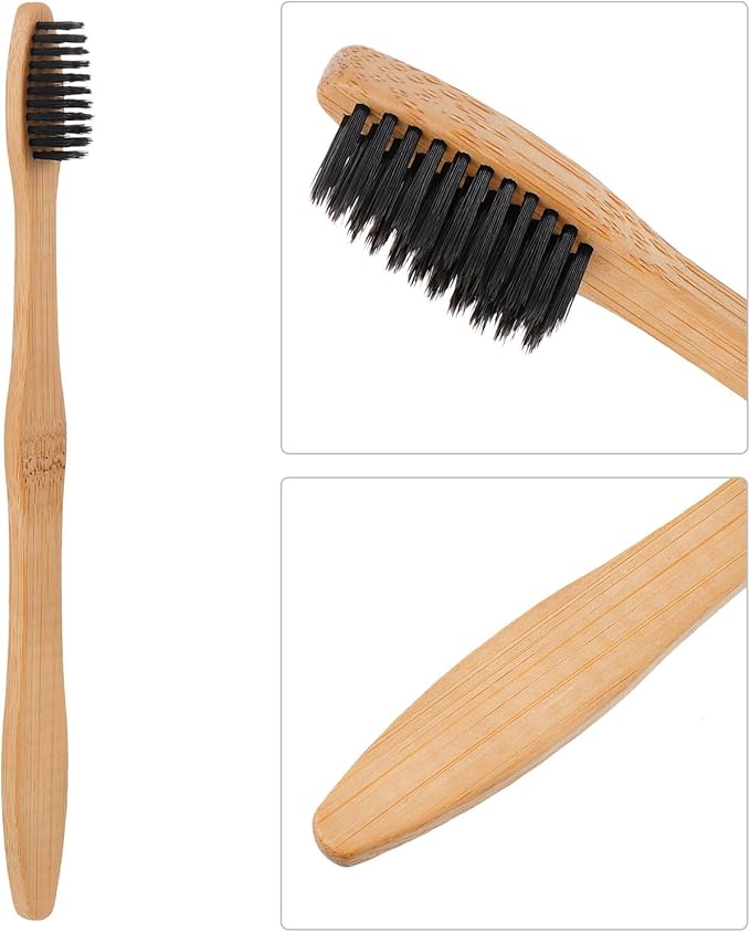 20 Pcs Biodegradable Natural Toothbrushes for Adults Soft Bristles with Comfortable Handle Oral