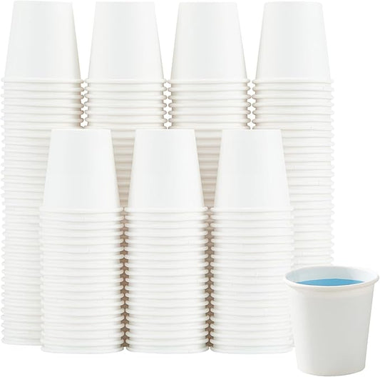 300 Pack 3 oz Paper Cups, White Disposable Bathroom Cups,Small Mouthwash Paper Drinking Cup for Party,Picnic,Travel and Events