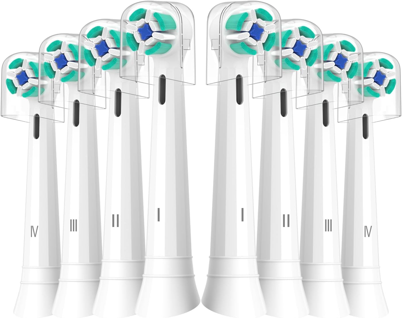 Replacement Heads Compatible with Oral B iO Electric Toothbrush, Toothbrush Heads Fit for Oral-B iO 2/3/4/5/6/7/8/9/10 Series with Covers, White 8pcs
