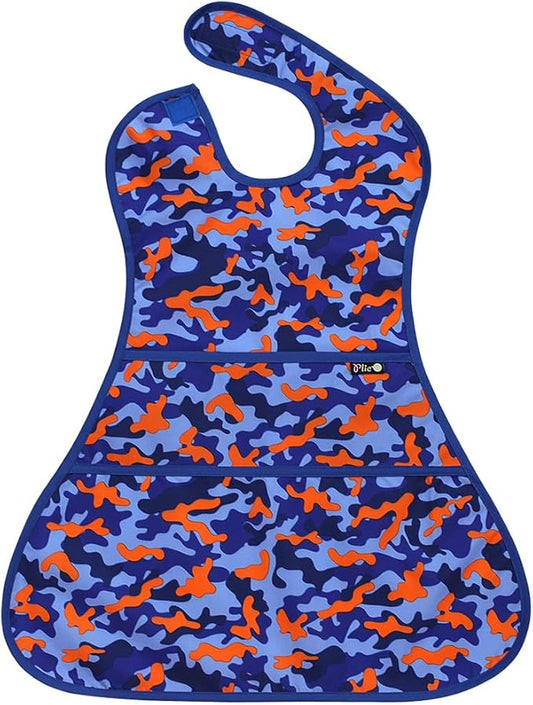 Full Coverage Waterproof Feeding Bib for Toddlers – Extra Long Apron Bib for Mealtime, Self-Feeding, High Chairn