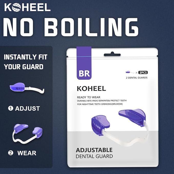 KOHEEL Mouth Guard for Teeth Grinding, Adjustable Night Guard, Stops Bruxism Dental Guard (6 Count)
