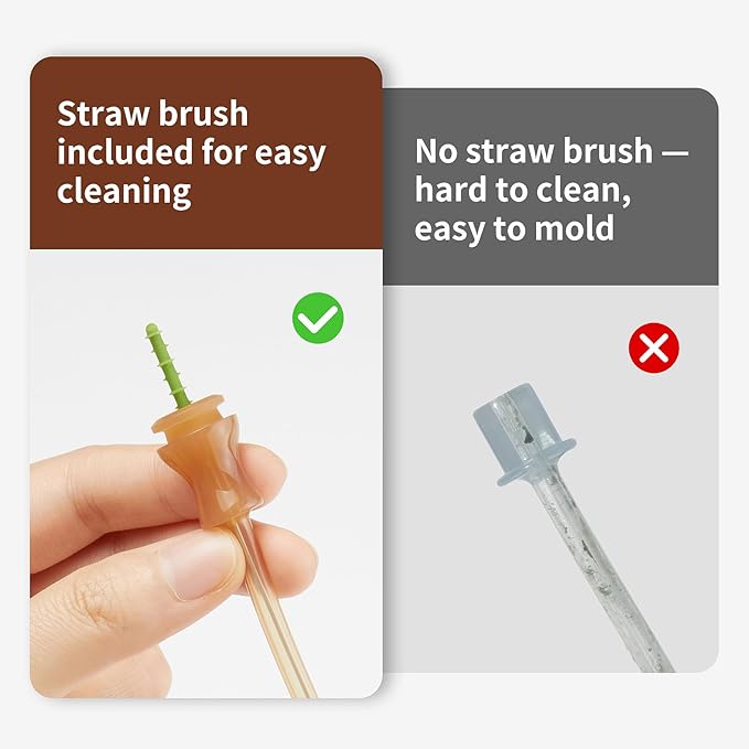 thyseed PPSU Weighted Straw Cup with Handles Toddlers Transition Bottles to Sippy Cups No Spill Learner Milk Water Baby Bottle Soft Silicone Spout Dishwasher Safe BPA Free 6+ Months 10oz/300mL 1 Pack