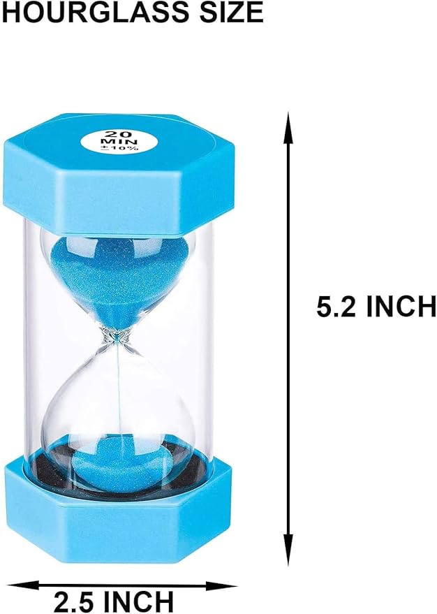 SuLiao 20 Minute Sand Timer Hourglass, Unbreakable Pink Watch 2 Minuto, Small Clock One Minute, Plastic Hour Glass for Kids, Games, Classroom, Kitchen, Decor