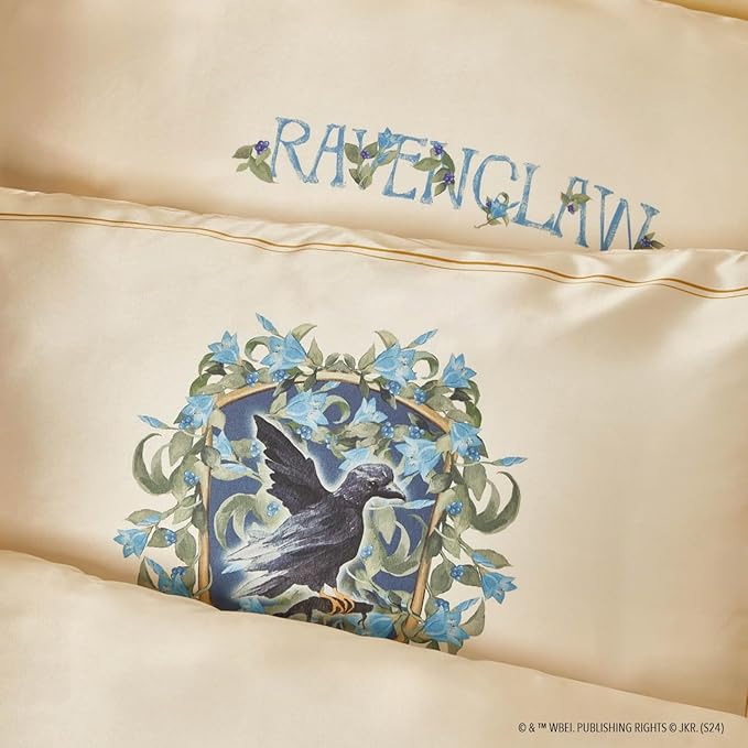 Kitsch x Harry Potter Ravenclaw Satin Pillowcase w/Zipper for Hair & Skin - Double-Sided, Softer Than Silk, Wrinkle-Free, Machine Washable, Frizz Control, Breakout Prevention - Queen/Standard (19x26)
