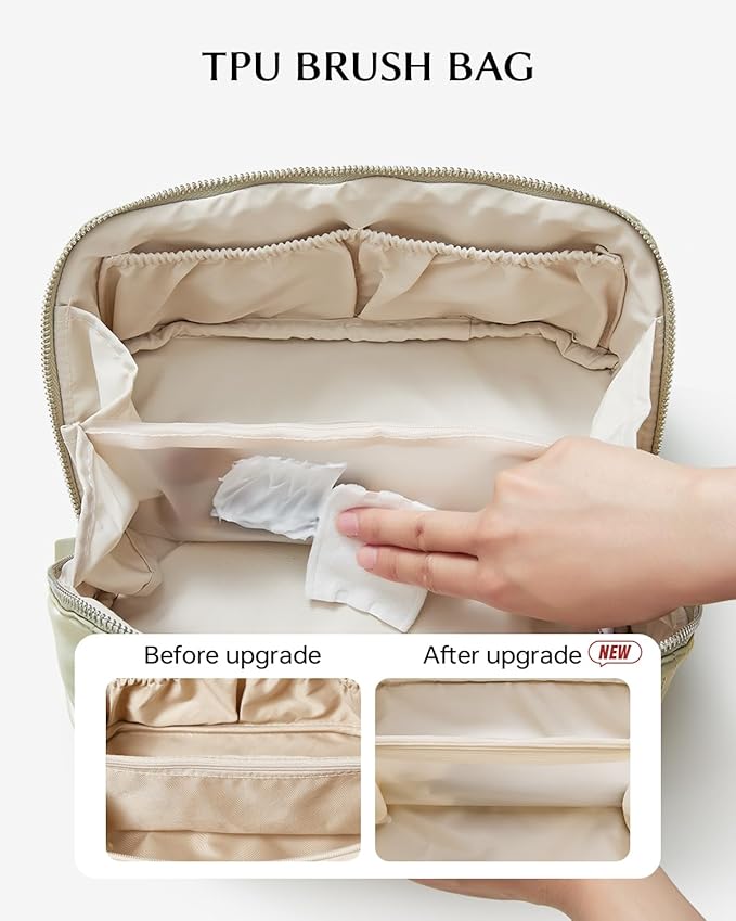 EACHY Travel Makeup Bag,Large Capacity Cosmetic Bags for Women,Waterproof Portable Pouch Open Flat Toiletry Bag Pattern Makeup Bag