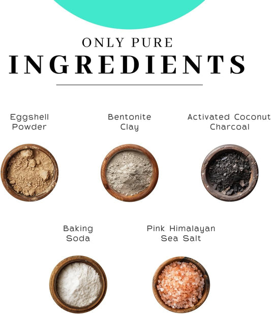 Vanman’s - Miracle Tooth Cleaning Powder Toothpaste - Fluoride-Free Whitening Tooth Powder with Coconut Charcoal, Eggshell Powders - Remineralizing Toothpaste - 2.2 Ounce