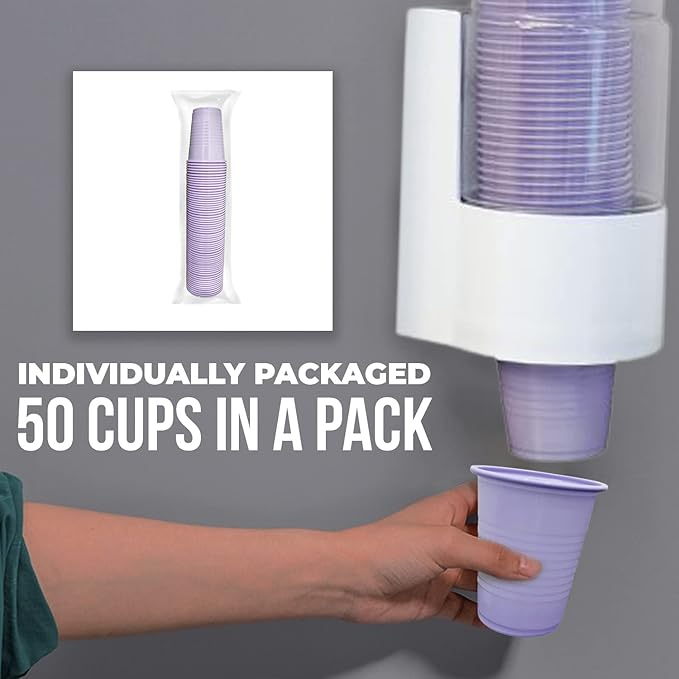 Disposable Cups | 500 Pack | 5 oz Purple Plastic Cups, Small Bathroom Cups, Disposable Cups Small, Perfect as Medicine, Water, Rinsing, Mouthwash Cups, Party Cups, Party Tumblers | Purple