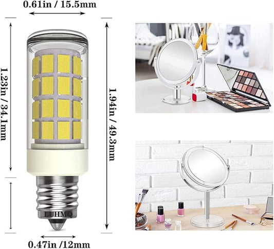 LED Bulbs 3 Pack Makeup Mirror Bulb Replacement for Cosmetic Vanity Makeup Mirror with Single Double Sided Lighted Magnification, Equivalent to 35W Incandescent Bulb 350LM AC120V(Daylight White 6000K)