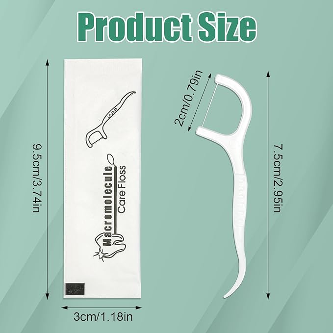 150 pcs Dental Flossers Each Individually Wrapped, Floss Singles Bag, Travel Hotel Restaurant Office Car Dental Floss Picks Oral Care Teeth Clean Flat Wire