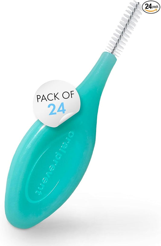 Smart Grip Interdental Brushes 0.80 mm – Green – ISO 5 – Deep Cleaning Between Teeth – Ultra-Fine Dental Picks – 24 Pack