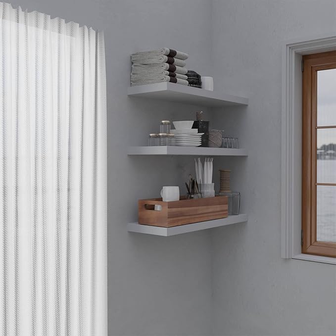 Natural Acacia Wood Bathroom Tray with Handles for Organizing Toiletries and Accessories - 16.5L x 6W inch