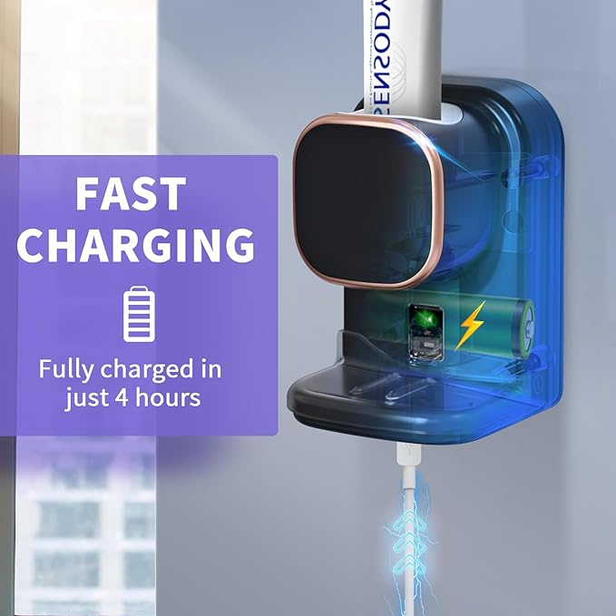 Wekity Automatic Toothpaste Dispenser,Wall Mounted Electric Toothpaste Dispenser for Kids and Adults,Toothpaste Dispenser for Bathroom (Black)