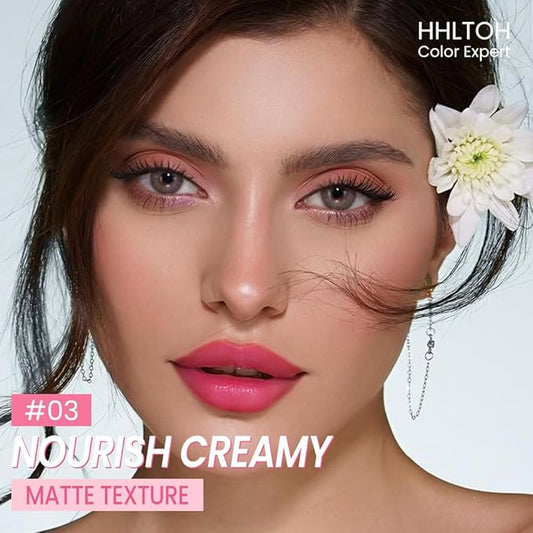 Honey Lipstick Tinted Lip Balm - Matte Tint Cream Lipsticks for All Skin Tones, Hydrating Lip Stain, Can be Buildable Blendable Nourishing Moisturizing Suitable for Women to Every Day Makeup 03