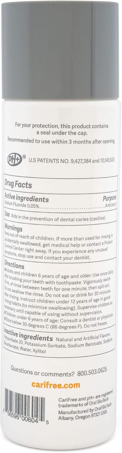 CariFree Maintenance Rinse, Citrus Flavored, Anti-Cavity Fluoride Mouthwash, Dentist Recommended, Prevents Oral Decay, Freshens Breath, Alcohol-Free, Neutralizes pH (Previously CTx3)