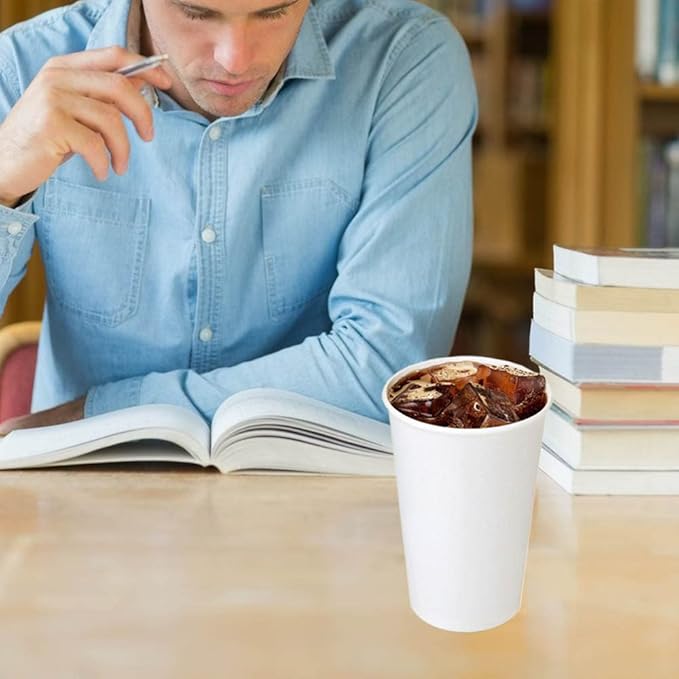 Lamosi 1000 Count 12 oz Paper Coffee Cups Bulk, Disposable Paper Cups for Hot or Cold Drinks, 12 Ounce White Beverages Water Cups for Party, Picnic, Travel, Events