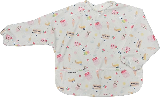 Loulou Lollipop Long Sleeve Mess Free Waterproof Bibs, for baby boys and girls 6-36 Months, Machine Washable, Travel Friendly