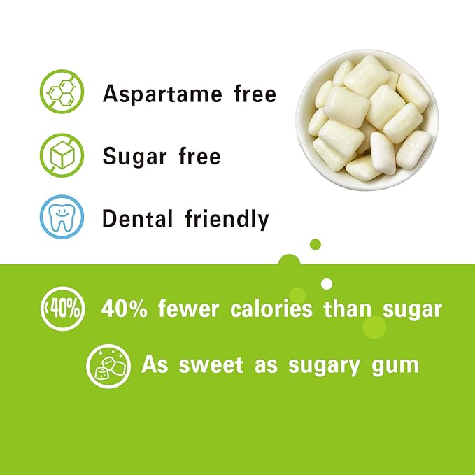 DC24 DAILY CARE 100% Xylitol Gum, No Aspartame, Sugar Free Chewing Gum, Natural Spearmint Flavor, Gluten Free, Vegan, 60 Pieces, Pack of 2