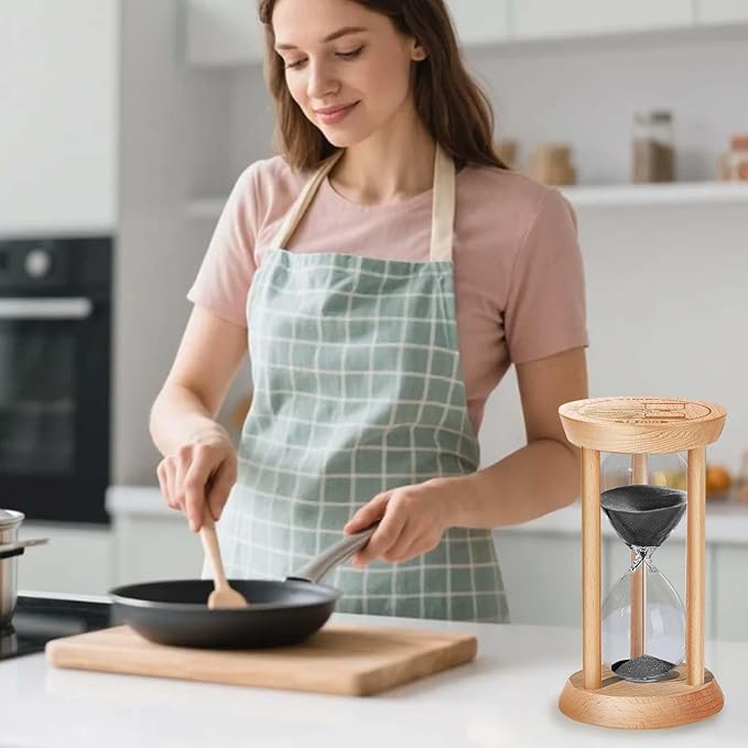 SuLiao Wooden Sand Timer 3 Minute Hourglass, Wood Turquoise Sand Clock, Small Watch 3 Min Timer, Hour Glass Sandglass for Home, Reloj De Arena, Office, Decorative, Game, Classroom