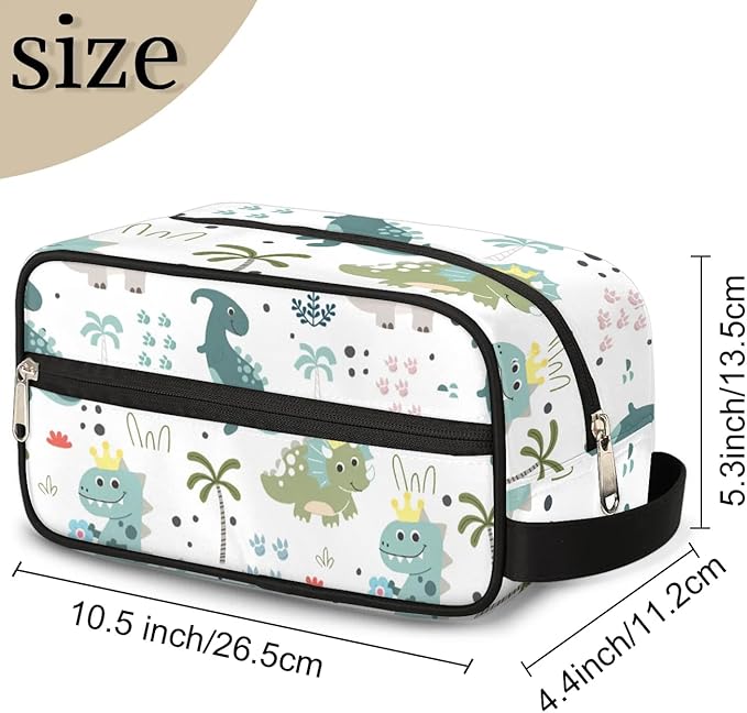 Kids Toiletry Bag for Boys Girls,Cute Dinosaur Travel Hanging Wash Bag Small Makeup Organizer Cosmetic Bag for Women Traveling Toiletries with Handle