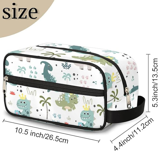 Kids Toiletry Bag for Boys Girls,Cute Dinosaur Travel Hanging Wash Bag Small Makeup Organizer Cosmetic Bag for Women Traveling Toiletries with Handle