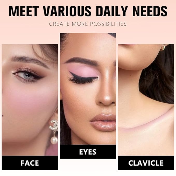 Pale Pink Matte for Face Cheeks Blush, Natural Cream Blushes Makeup Palette, Light Monochrome Blush Creamy Powder Palette Makeup for Older Women, Blushes Eyeshadow Foundation for Every Day 03