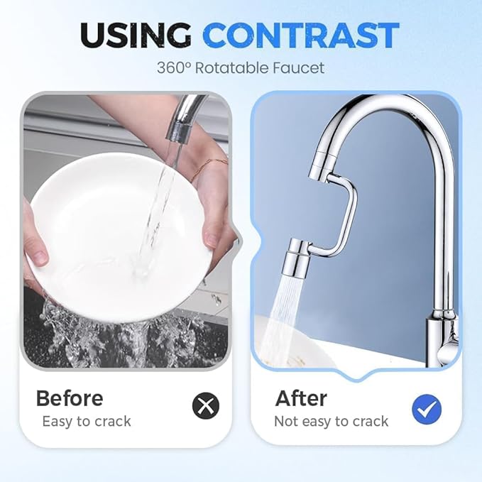 2Pcs Upgrade 2 Modes U Shaped Faucet Extender for Splash Reduction,2026 Universal Sink Faucet 1440° Rotatable Faucet Aerator Extension,1080° Faucet Extender for Bathroom Sink Kitchen.