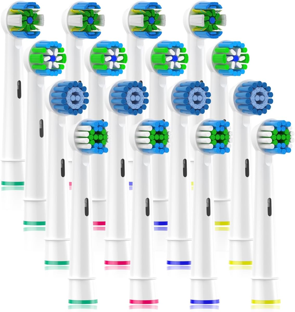 Replacement Heads Compatible with Oral B Braun Electric Toothbrush, Replacement Toothbrush Heads Fit for Oral-b Pro 1000/7500/3000/7000/8000/500, 16 Packs (White)