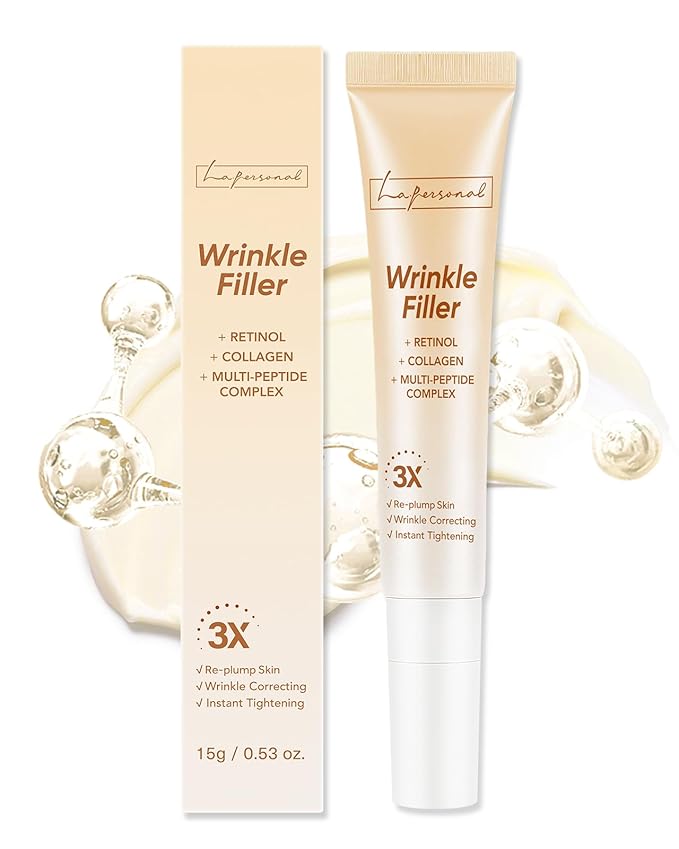 LA.PERSONAL Wrinkle Filler for Deep Wrinkles & Fine Lines, Instant Eye Face Lift Cream, Rapid Under Eye Bags Smile Lines Puffiness Remover with Collagen & Multi-Peptide Complex 0.53 Oz